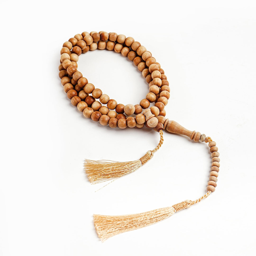 Sandalwood Tasbih 99 8mm - Islamic Prayer Beads, Tasbeeh, Muslim Rosary, Masbaha, Misbaha, Tesbih, Tespih, Dhikr Beads, Zikr Beads, Sibha, Muslim Mala, Worry Beads, Prayer Counter