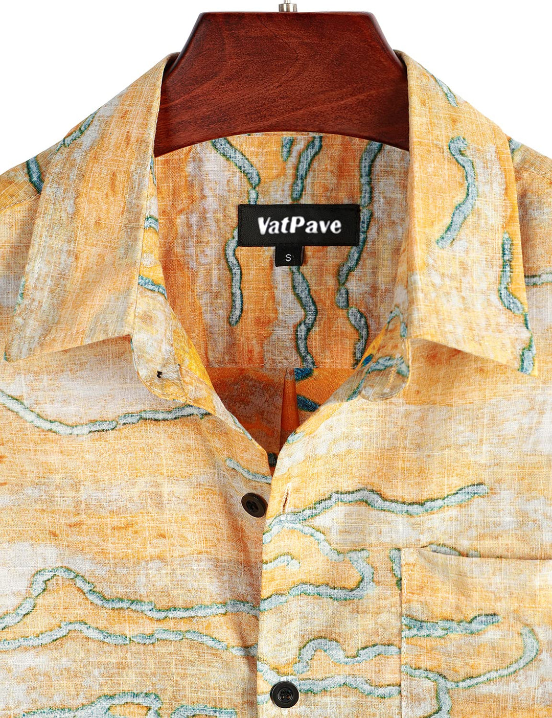 VATPAVE Mens Front Pocket Hawaiian Shirts Casual Floral