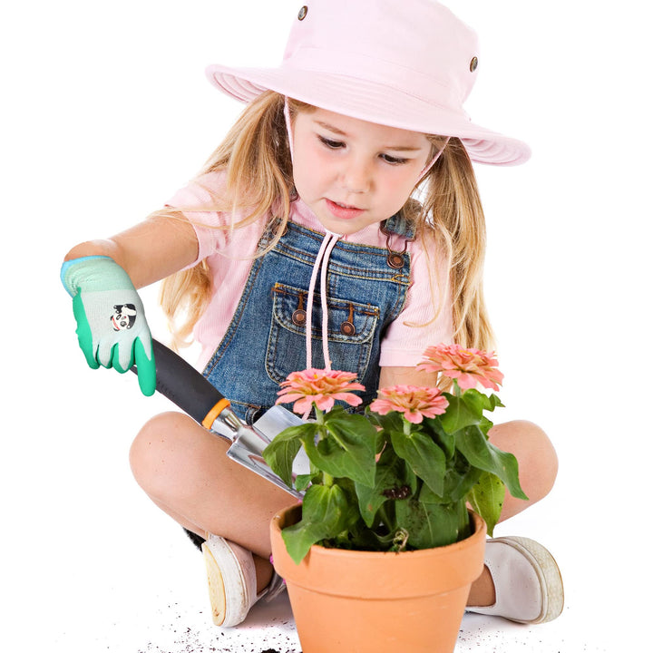 2 Pairs Age 3-5 Kids Gardening Gloves, EN388 2131X Outdoor Protective Work Gloves with Breathable Micro-Foam Coating for Gardening, General Purpose, Courtyard