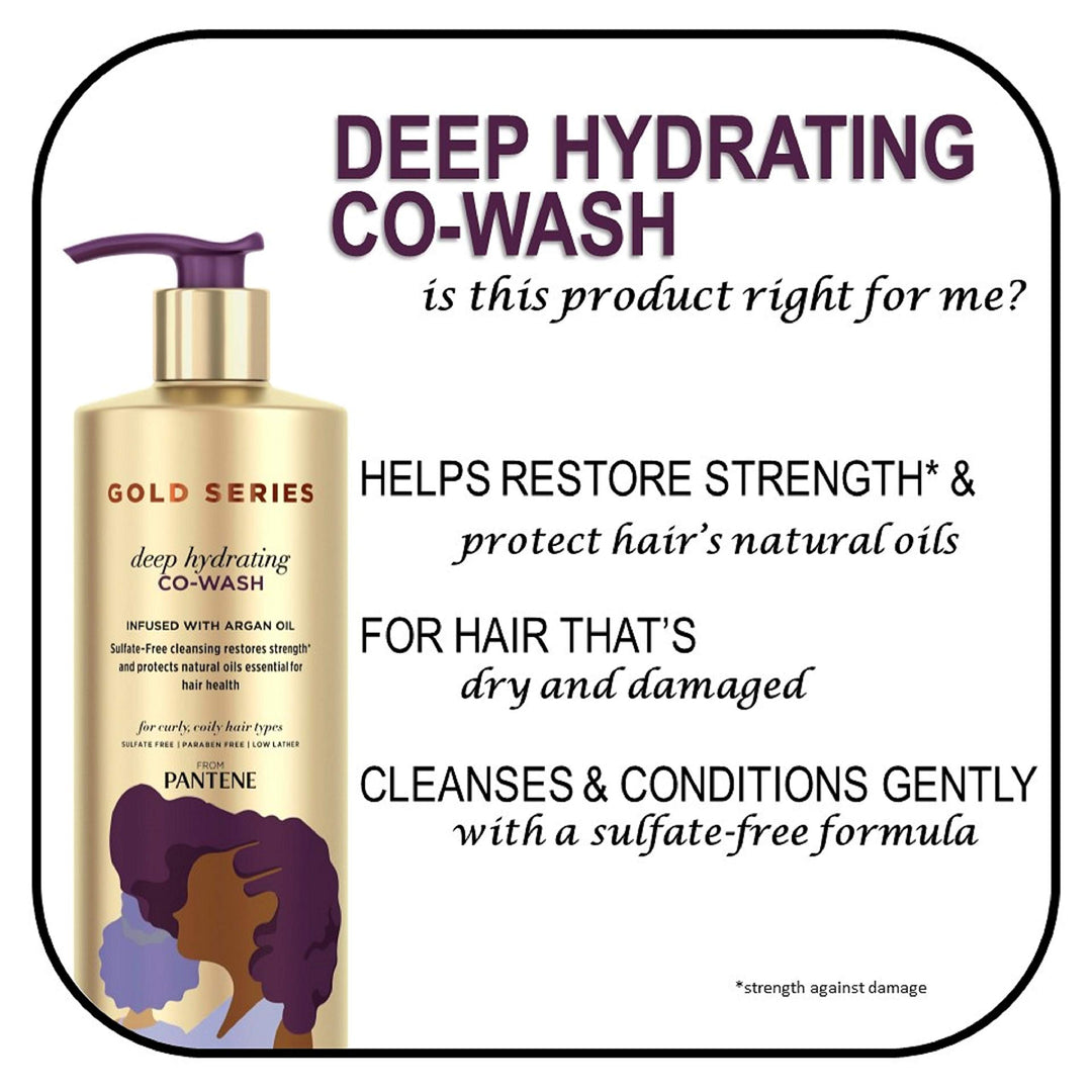 Gold Series from Sulfate Free Deep Hydrating with Argan Oil for Curly Coily Hair, Co-Wash, 15.2 Fl Oz (Packaging May Vary)