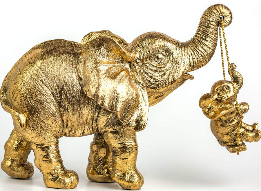 CyanRain Elephant Statue, Gifts for Mom, Mom Gifts: Elephant Brings Good Luck, Health, Strength and Recall Wonderful Memories with Parents
