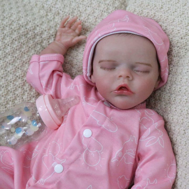 Lifelike Reborn Baby Dolls - 22 inch Sleeping Baby Girl Doll, Newborn Baby Doll Handmade Weighted Soft Body That Look Real for Children Kids Collector Age 3+
