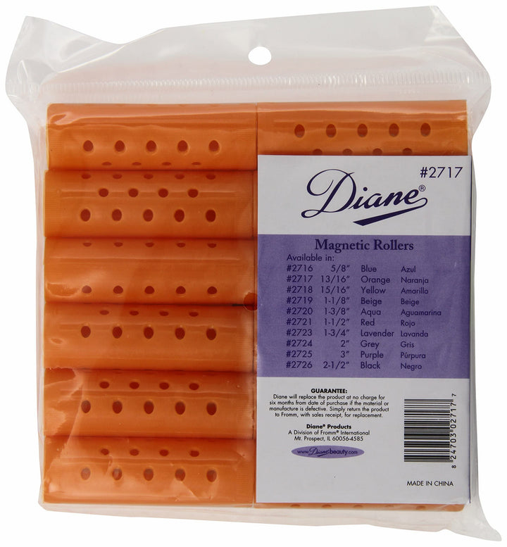 Magnetic Rollers, Orange, 0.81 Inch, 12 Count (Pack of 1)