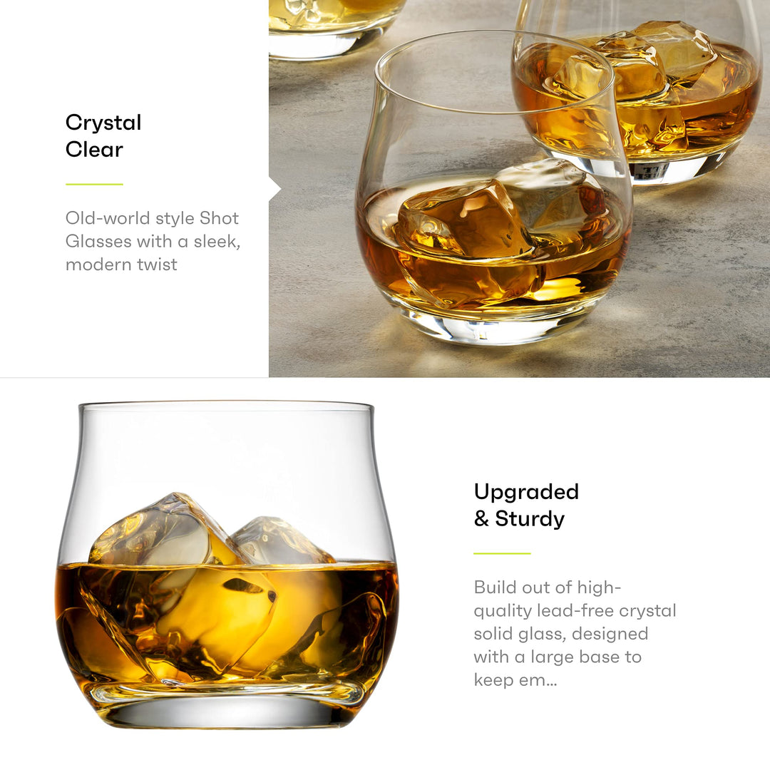 Whiskey Bar Glasses Set of 6 | Luxurious 10 Ounce Old Fashioned Glassware Set | Our Scotch &amp; Bourbon Glass Tumblers Make A Great Gift Idea For Cocktail Enthusiasts |Rock Glasses Made in Europe
