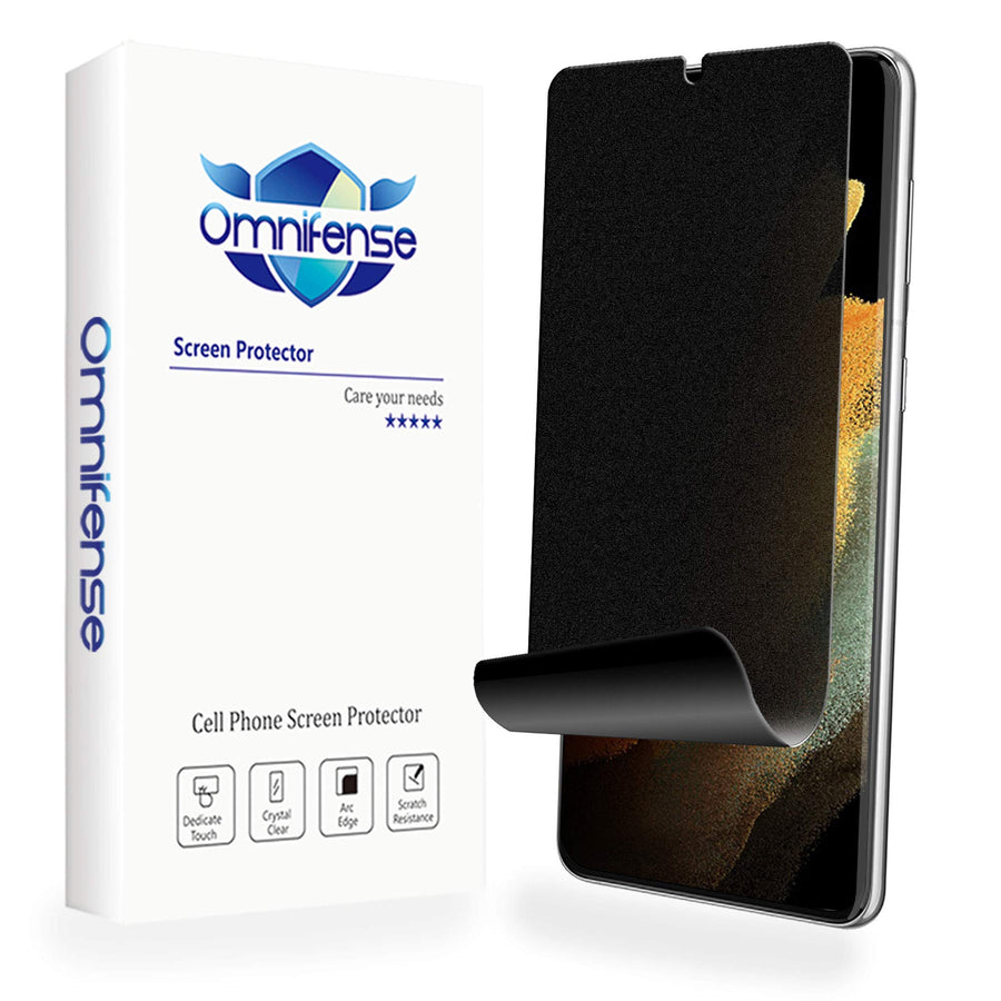 Galaxy S21 Ultra 5G Screen Protector Matte Privacy Full Adhesive Soft Film (NOT Tempered Glass), Support Fingerprint Unlock Matte Finish Surface Anti Glare 2 Way Anti Spy Privacy Protection