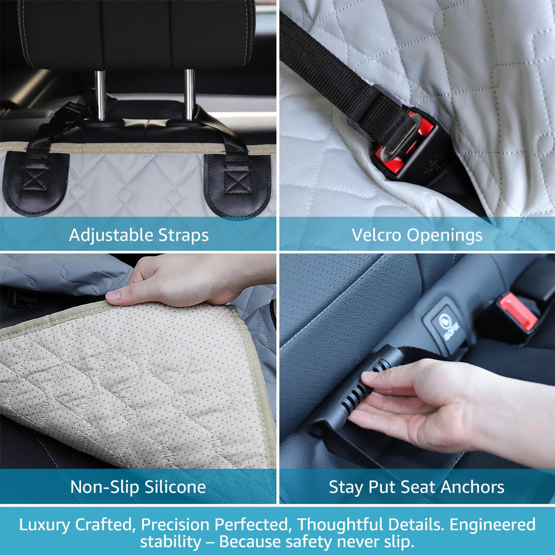 Dog Car Seat Covers for Back Seat, Waterproof Dog Car Hammock with Mesh Window Durable Scratch Proof Nonslip Pet Carseat Covers Universal Fit Protector for Cars, Trucks &amp; SUVs