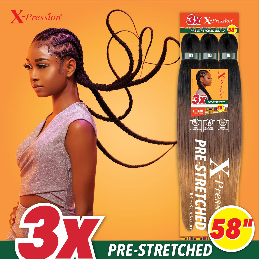 Braids XPRESSION 3X Pre-Stretched Braid 58 (3T1B/DBLUE/LBLUE)