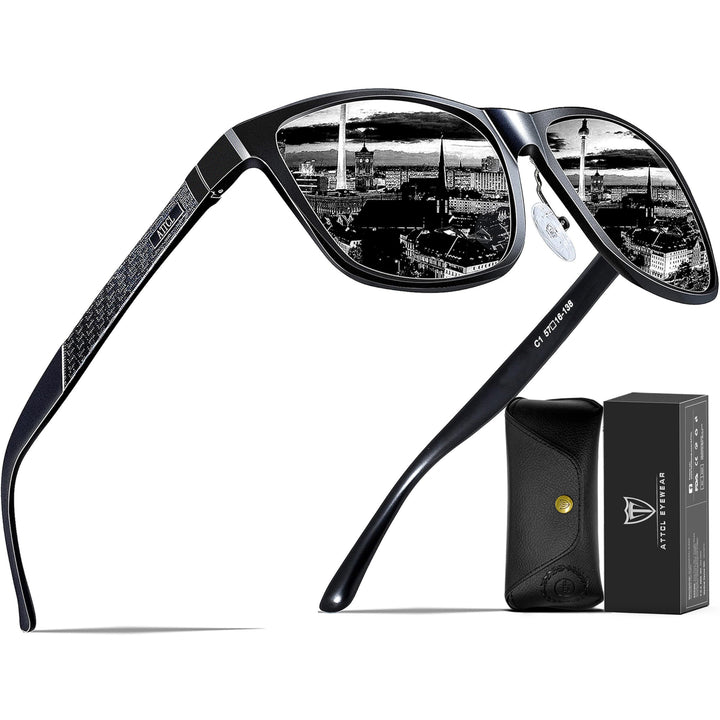 Men&#39;s Retro Metal Frame Driving Polarized Sunglasses For Men 18587black