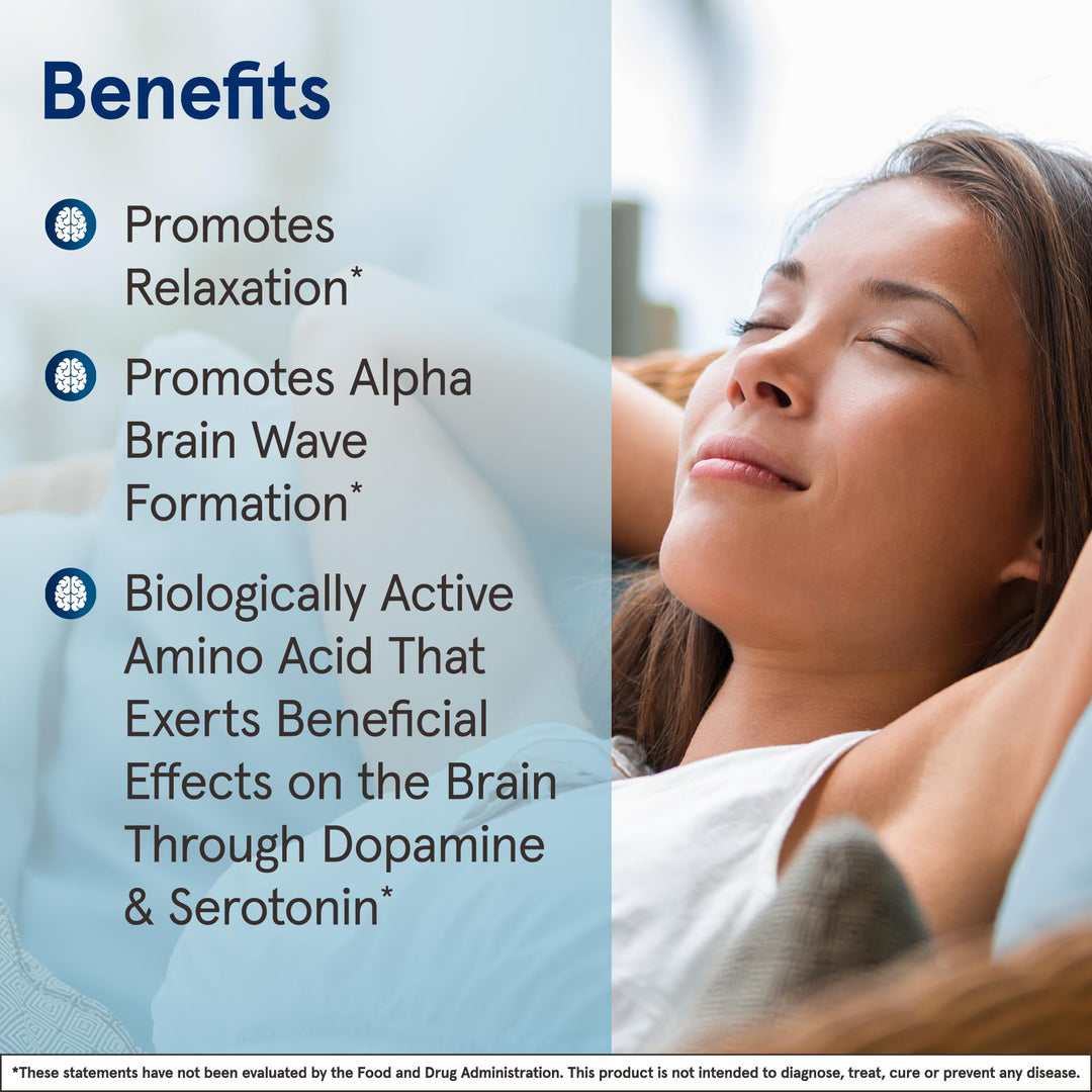 Theanine 100 mg Gummies, Dietary Supplement That Promotes Calmness, 60 Apple-Flavored Gummies, 60 Day Supply