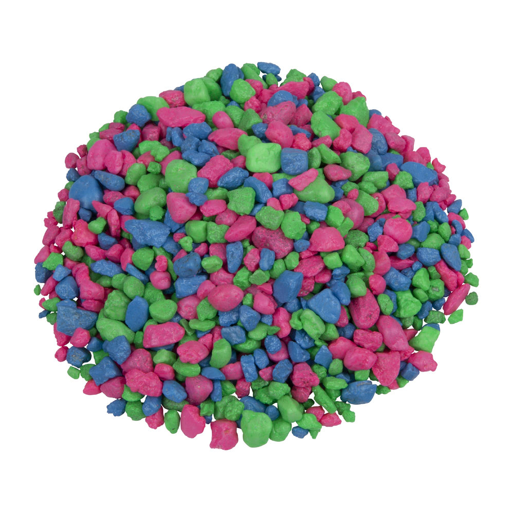 Aquarium Gravel, Pink/Green/Blue Mix, Complements Tanks, 5 Pounds