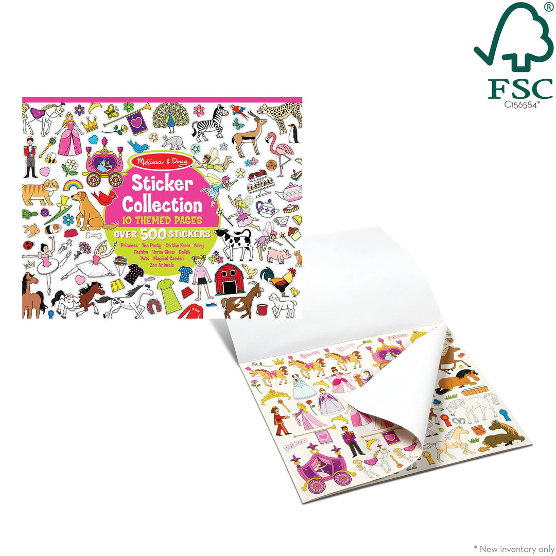 Melissa &amp; Doug Sticker Collection Book: Princesses, Tea Party, Animals, and More - 500+ Stickers - FSC Certified