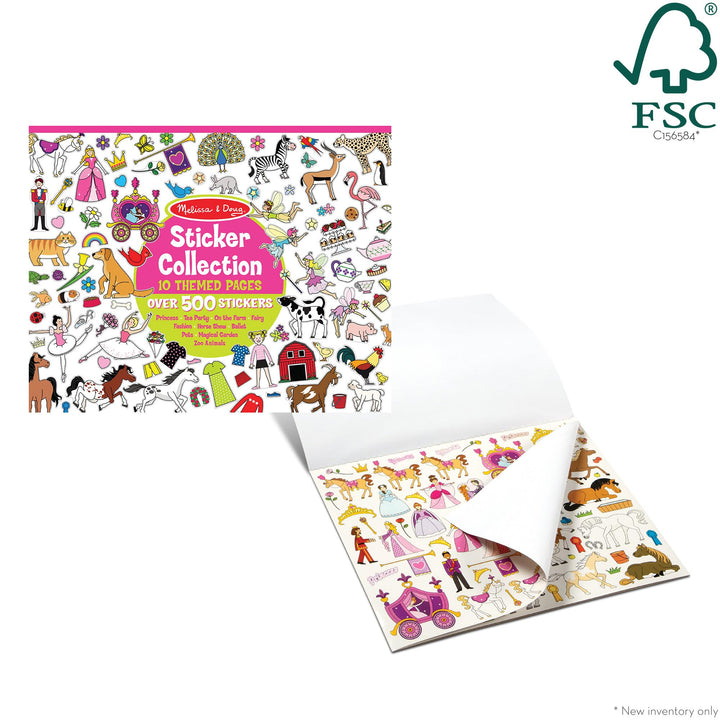 Melissa &amp; Doug Sticker Collection Book: Princesses, Tea Party, Animals, and More - 500+ Stickers - FSC Certified