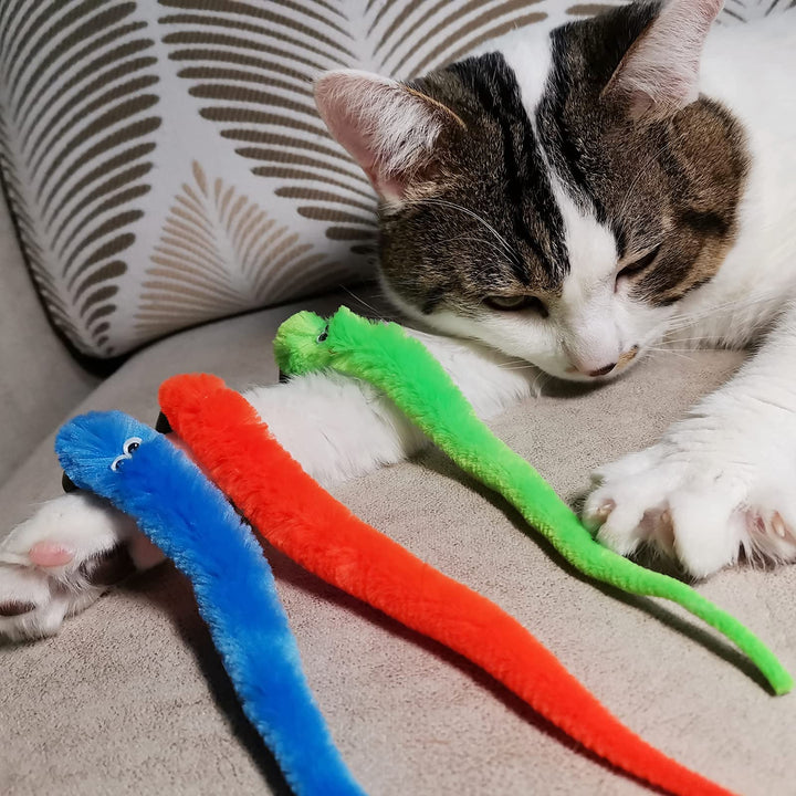 Cat Worm Toy Refills Cat Wand Replacement Worms, 12 PCS Cat Worms Refill, Cat Wand Attachments Worm for Cat Toys