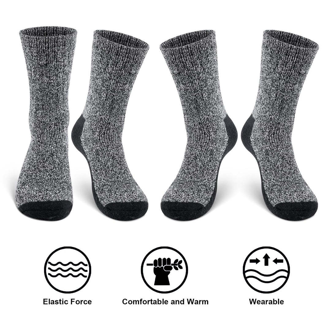 Loritta 2 Pack Merino Mens Wool Socks, Winter Warm Ther