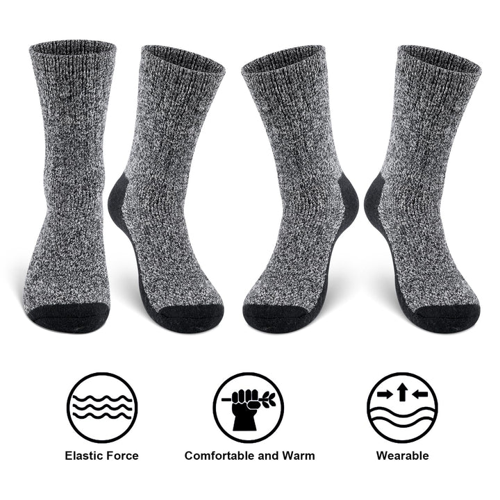 Loritta 2 Pack Merino Mens Wool Socks, Winter Warm Ther