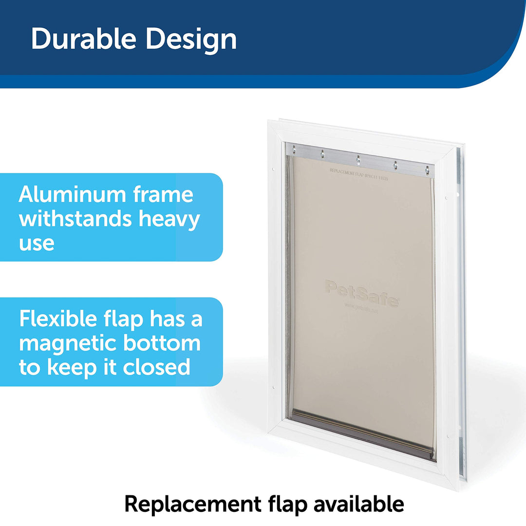 Freedom Aluminum Pet Door for Dogs and Cats, Medium, White, Tinted Vinyl Flap