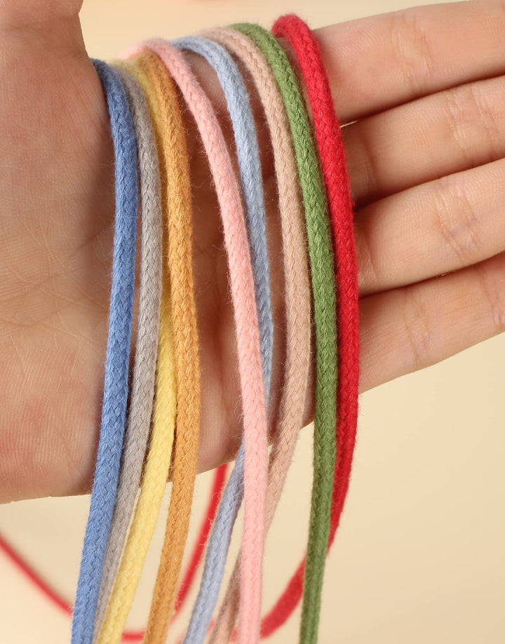 Braided Cotton Cord 3mm×109 Yards Natural Macrame Cotto