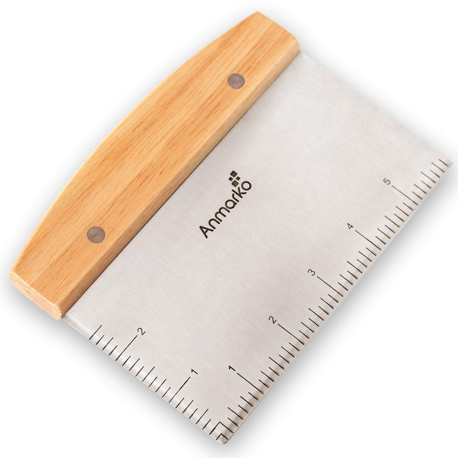 Dough Cutter for Bread and Pizza Dough - Stainless Steel Metal Griddle Scraper Chopper - Multipurpose Bench Scraper Kitchen Utensil for Flat Top Griddle - Commercial Quality