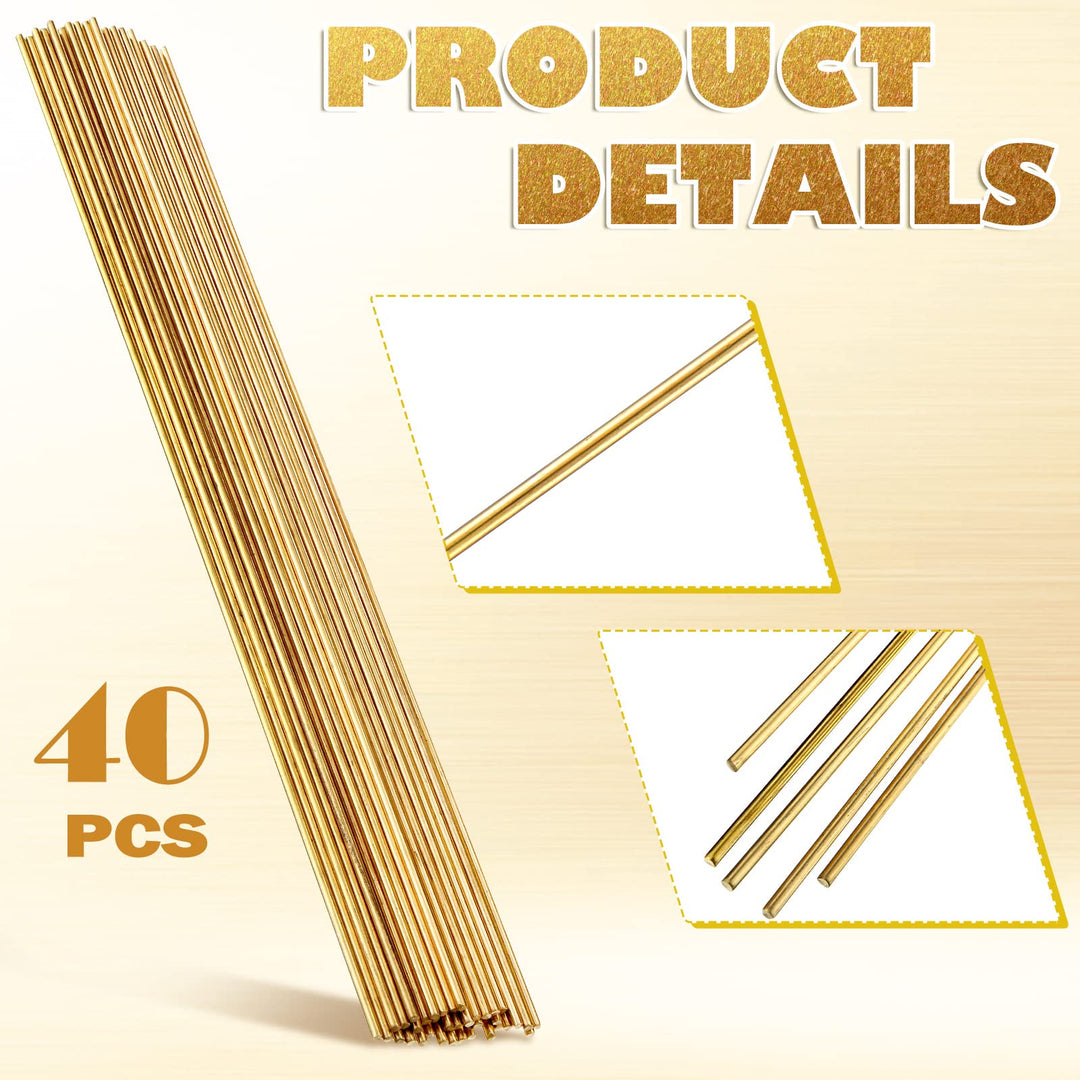 40 Pcs Brass Welding Rods 1.5 mm 2 mm in Brazing Rods B