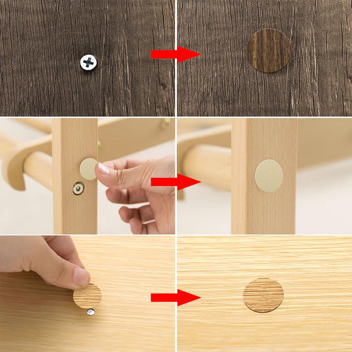 648 PCS 12 Colors Self-Adhesive Screw Holes Covers Stickers PVC Dustproof Stickers for Wood Furniture Cabinet Wall Desk Chair Bookcase Shelve Plate (54 PCS for 1 Sheet, 12 Sheets in Total)