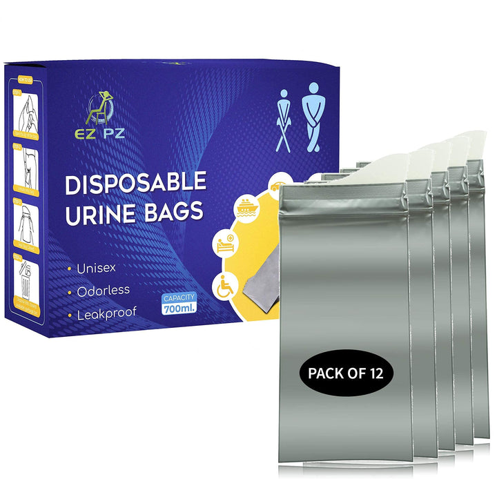 Disposable Urine Bags [12 Pack] – Urinal Bags for Travel – Portable Travel Urine Bag for Emergencies, Camping or Traffic Jam – Leak-Proof and Odorless – Pee Bags for Men and Women – 700ml by: