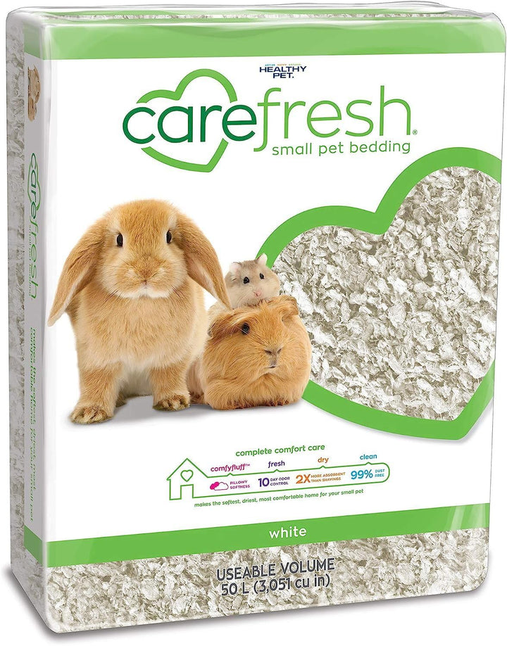 Carefresh 99% Dust-Free White Natural Paper Small Pet Bedding with Odor Control, 50 L