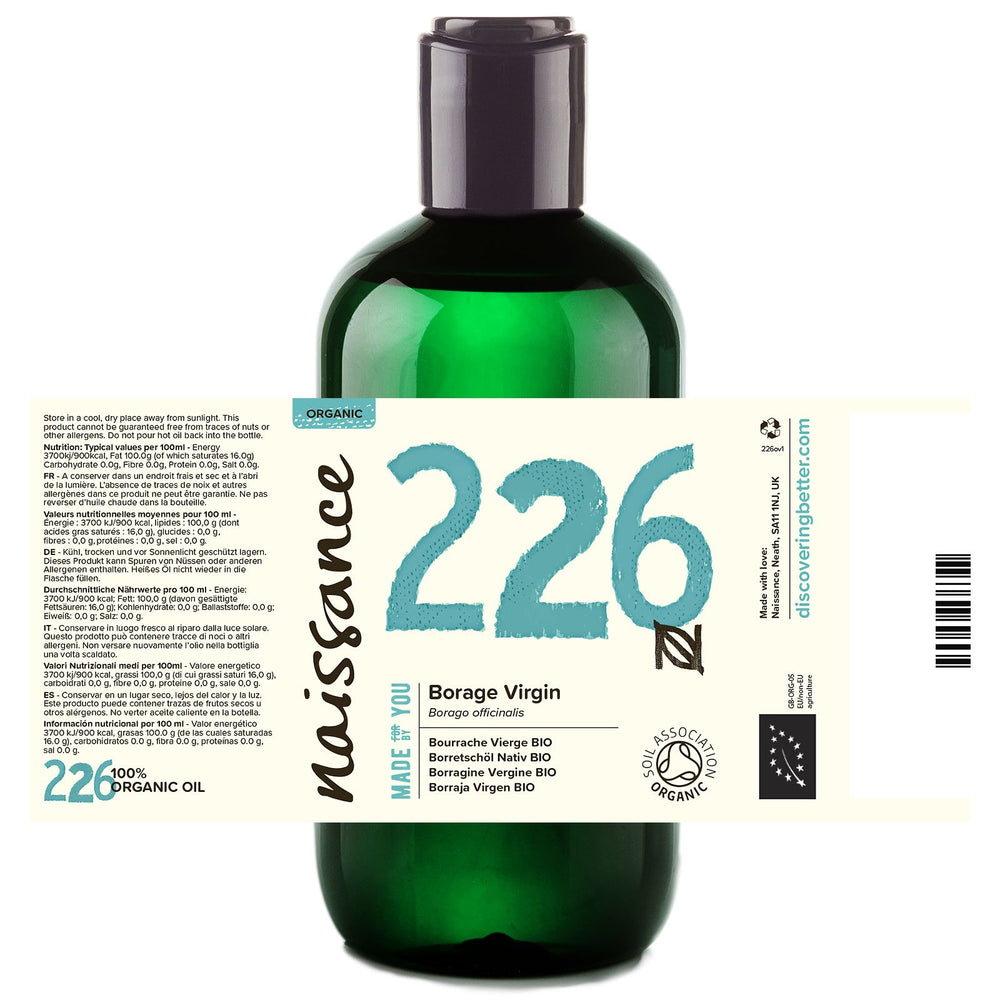 Organic Virgin Borage Oil 8.5 Fl Oz / 250Ml - Pure, Natural, Uk Certified Organic, Pa Free, Cold Pressed And Vegan - A Natural Balancing And Nourishing Moisturizer