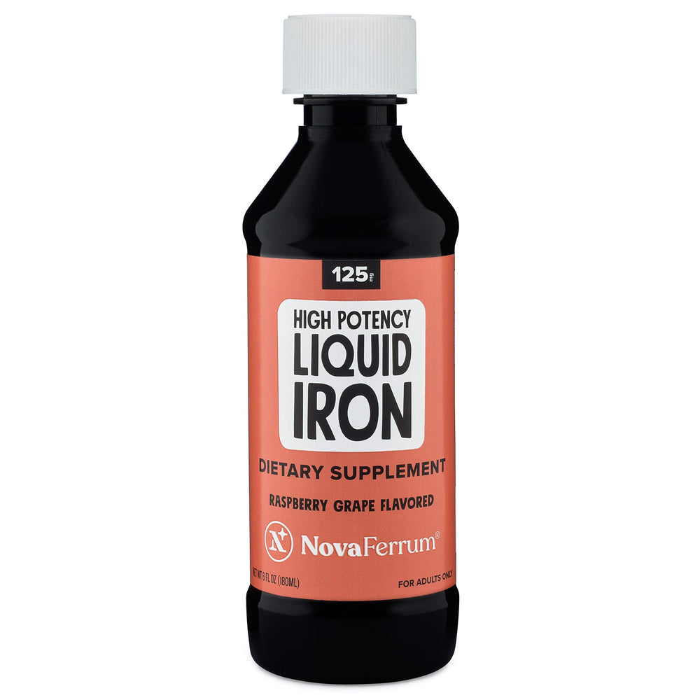 Wow | 125 High Potency Liquid Iron Supplement | Liquid Iron for Adults | Iron Deficiency | 125mg of Iron Per 5mL Dose | Vegan Verified | Gluten Free Certified | Sugar Free