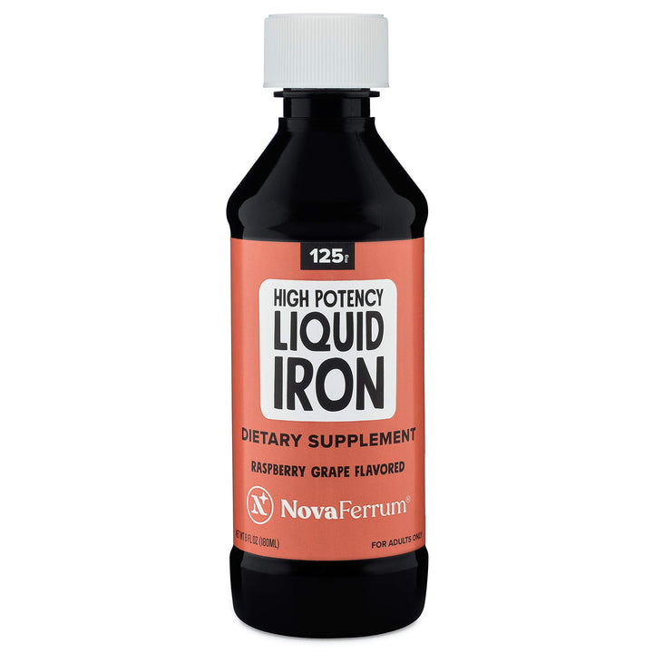 Wow | 125 High Potency Liquid Iron Supplement | Liquid Iron for Adults | Iron Deficiency | 125mg of Iron Per 5mL Dose | Vegan Verified | Gluten Free Certified | Sugar Free