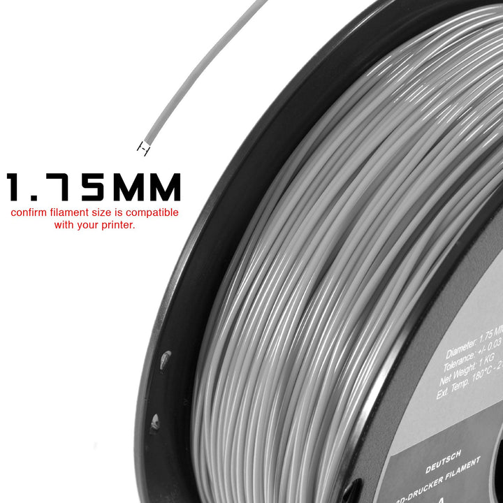 Metallic Finish PLA 3D Printer Filament, Dimensional Accuracy +/- 0.03 mm, 1 kg Spool, 1.75 mm, Red