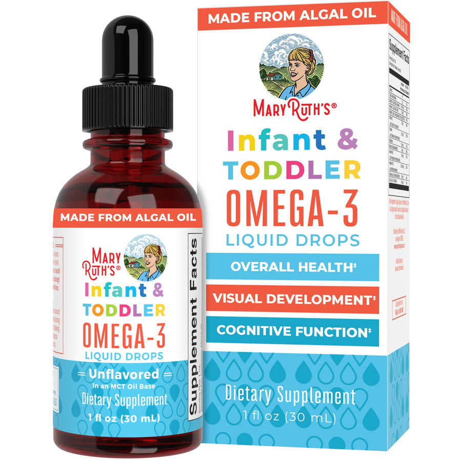 Infant and Toddler Omega-3 Liquid Drops by | 200mg DHA and 2mg EPA Per Serving | Overall Wellness and Healthy Development | Unflavored | 1 Fl Oz