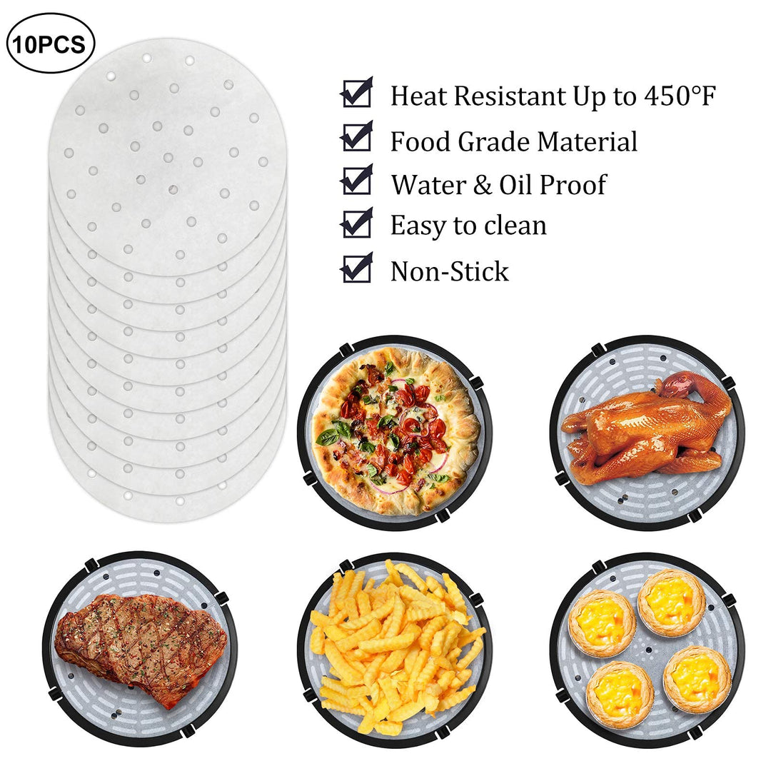 Air Fryer Rack &amp; Replacement Grill Pan, Non-Stick Fry Pan Crisper Plate Suit For Gowise, Powerxl, Gourmia, Dash, Emeril Lagasse 5QT Air Fryer, Dishwasher Safe Home Kitchen Tool