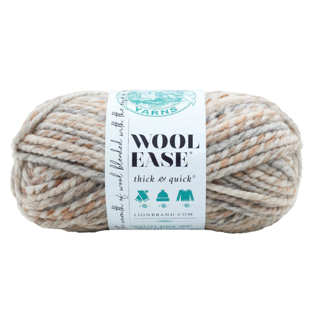 Wool-Ease Thick &amp; Quick Yarn, Soft and Bulky Yarn for Knitting, Crocheting, and Crafting, 1 Skein, Fossil