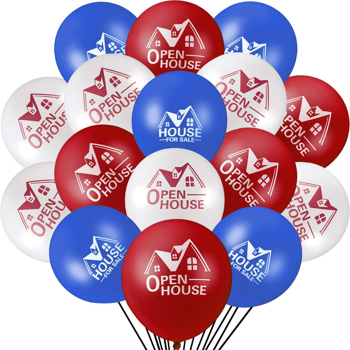 60 Pieces House for Sale Balloons Open House Balloons 12 Inches Latex Balloons for Real Estate Realtor Balloons Supplies Signs for Open House Yard Sign Realtor House Signs