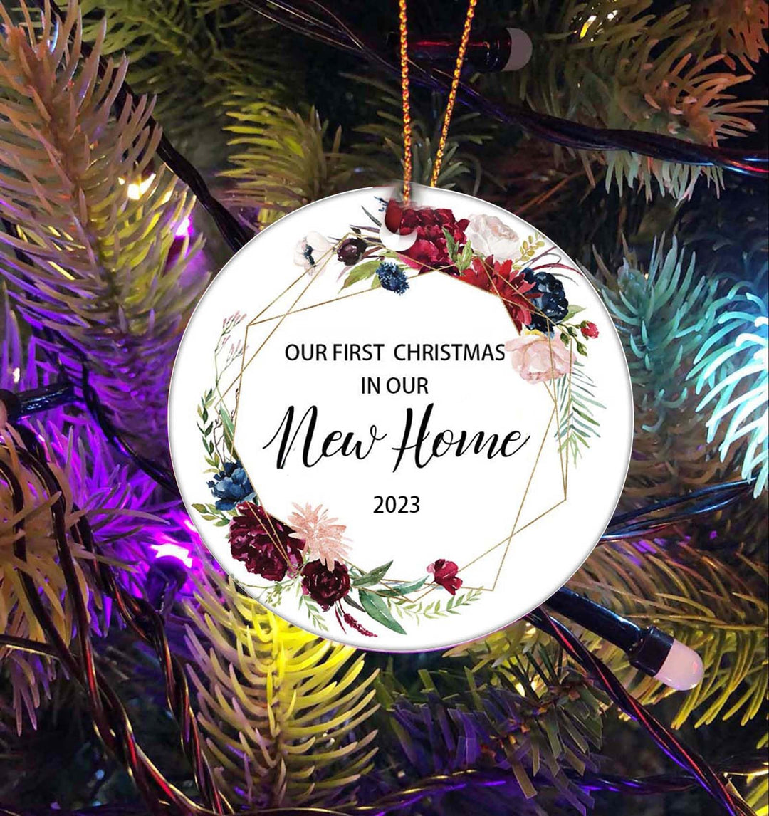 Housewarming Gifts for New Home, New Home Ornaments 2023, New Home Gift Ideas, Couple Married Wedding Decoration 3 Ornament, Housewarming Gifts (Red-New Home 2023)
