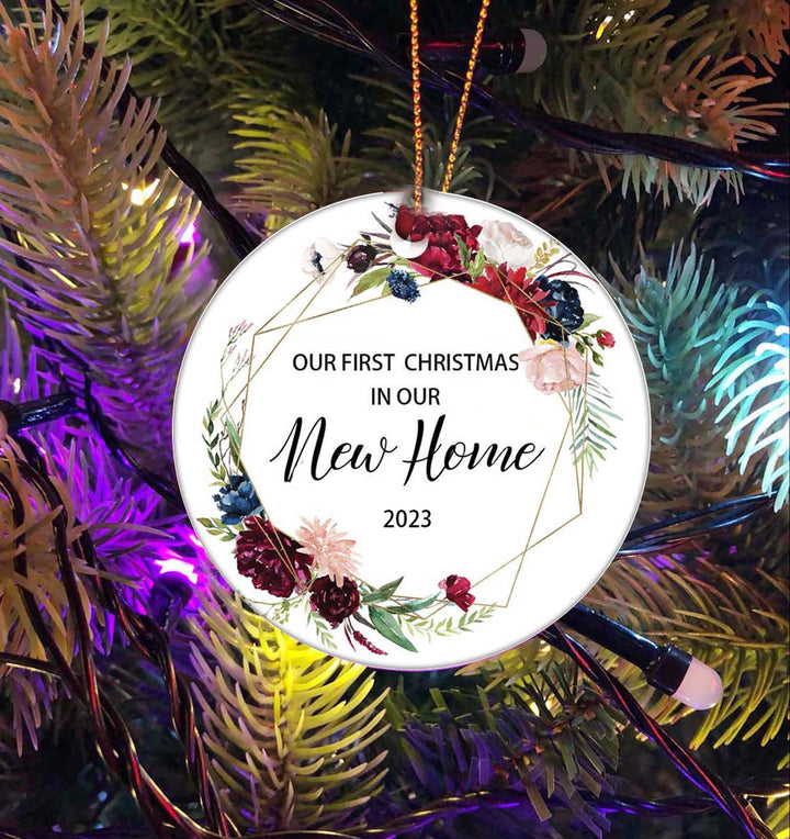 Housewarming Gifts for New Home, New Home Ornaments 2023, New Home Gift Ideas, Couple Married Wedding Decoration 3 Ornament, Housewarming Gifts (Red-New Home 2023)