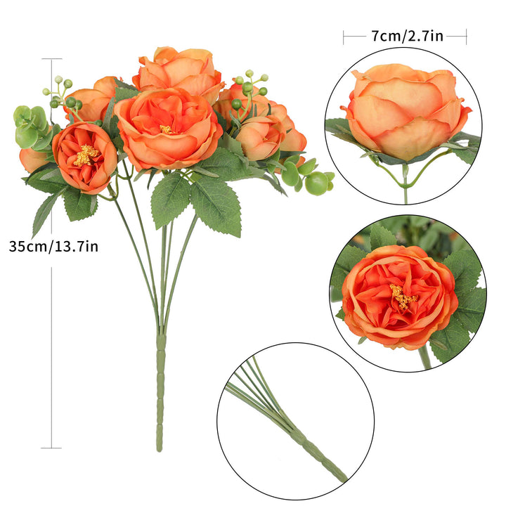 Nubry Artificial Flowers 2 Bunches Fake Peony Silk Flow