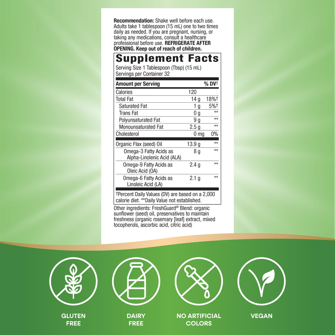 Nature&#39;s Way Organic Flax Oil, USDA Certified O
