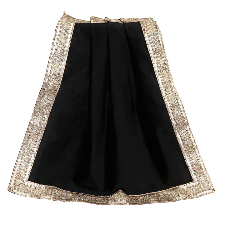 Black Velvet Cloth with Golden Shinny Border, Aasan, Alter, Altar, Tarot Table Cloth Holy Square Tablecloth