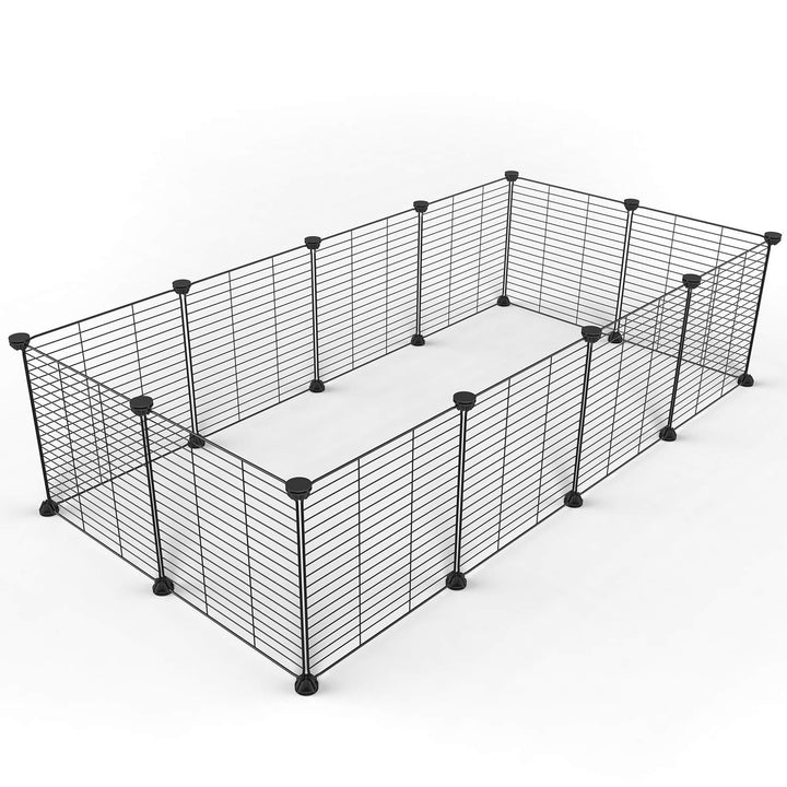 Pet Playpen, Dog Puppy Cat Pen, Small Animal Cage Indoor Portable Metal Wire Yard Fence for Small Animals, Guinea Pigs, Rabbits Kennel Crate Fence Tent Black 15 X 12 Inches (28 Panels)