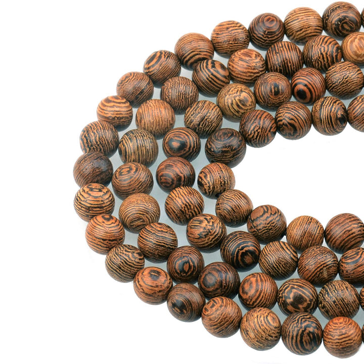 100PCS 8mm Natural Round Wood Beads for Jewelry Making with Crystal Stretch Cord