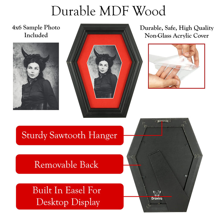 Dravira Coffin Picture Frame - Creepy Gothic Home Decor