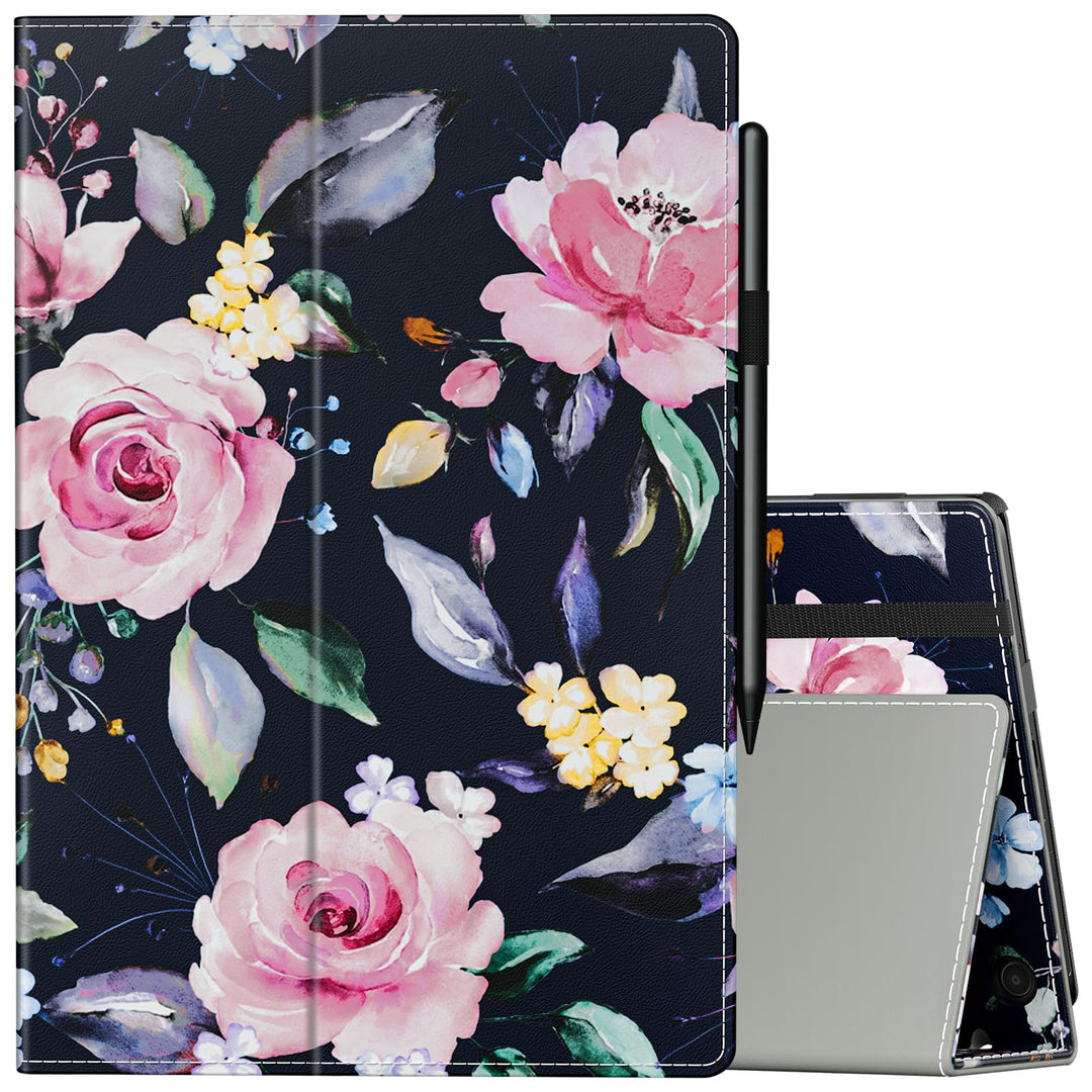 ANNAPRO Case for Amazon Kindle Fire HD 10 Tablet (13th/11th Generation, 2023/2021 Release) &amp; Fire HD 10 Plus Tablet - Slim Folding Stand Folio Cover with Auto Wake/Sleep and Hand Strap, Peony