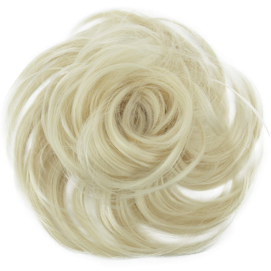 bleach blonde 613 : PRETTYSHOP Scrunchie Bun Up Do Hair piece Hair Ribbon Ponytail Extensions Wavy Curly or Messy Various Colors( bleach blonde 613)