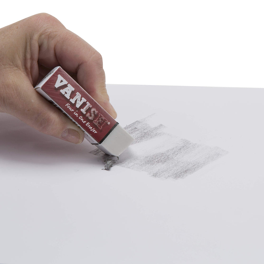 Vanish Four in One Art Eraser (1 Pack) -No Mess Pencil Eraser Replaces Hard Rubber Eraser, Vinyl & Kneaded Eraser