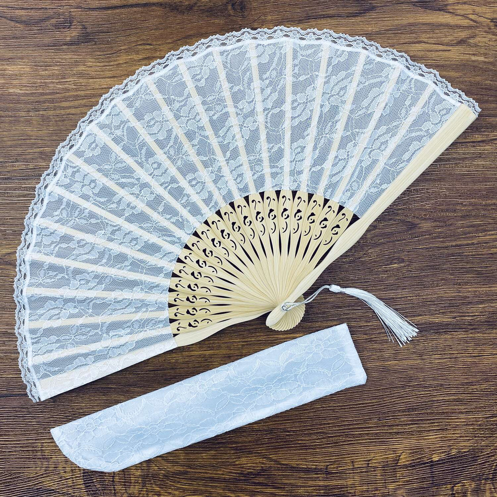 8.3 Japanese Chinese fan white lace fan hand fans for women,folding fan handheld for wedding