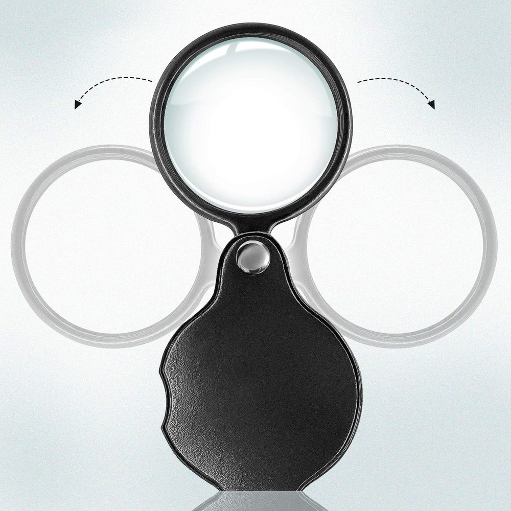 Wapodeai 2PCS Mini Magnifying Glass 10X Folding Pocket 