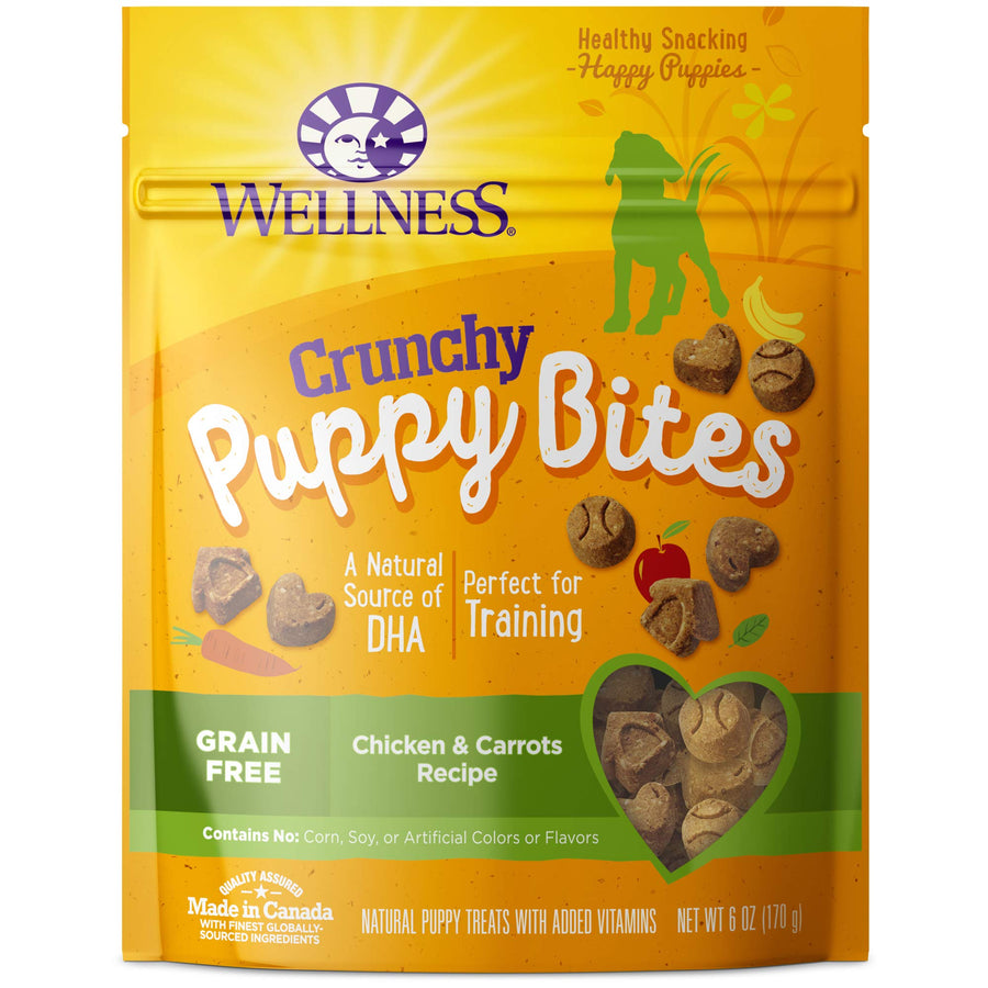 Puppy Treats, Natural, Training Treat, Grain Free, Crunchy Chicken & Carrot (6 Ounce bag)