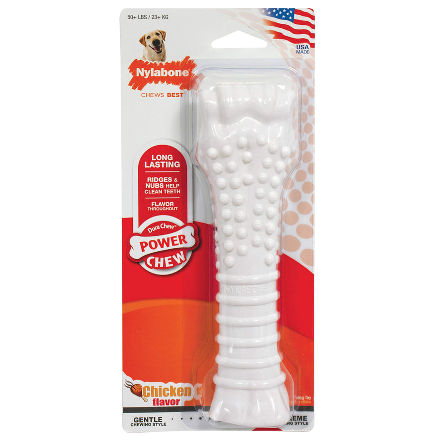 Textured Knuckle Bone Power Chew Toy for Dogs, Durable & Tough Dog Toys for Aggressive Chewers, Chicken Flavor, X-Large - 50+ lbs, 1 Count