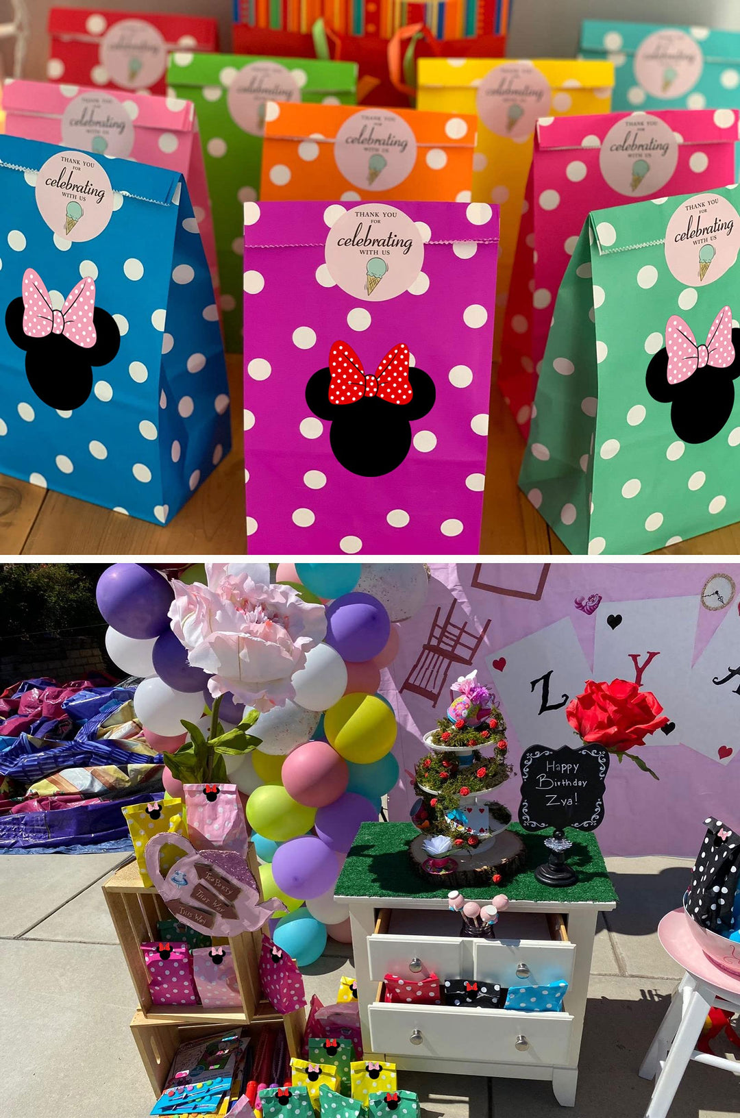 LONGYU 150Pcs Minnie Mouse Head Stickers Big Size 2.73 